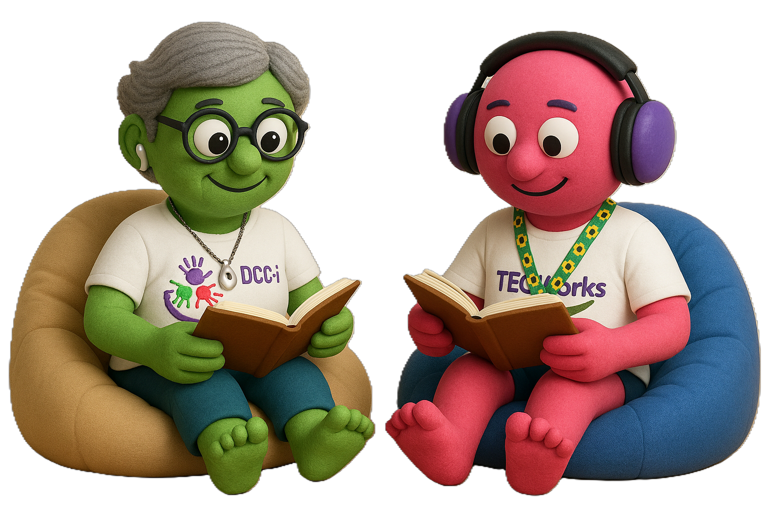 Illustration of TECWorks team working at a laptop